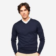 Herrren V-Ausschnitt Golf Pullover - MW100 marineblau