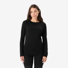 Merinoshirt Damen langarm 100 % Merinowolle - schwarz