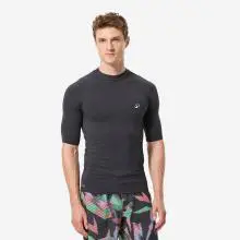 Surf-Shirt Herren kurzarm Fleece 900 schwarz