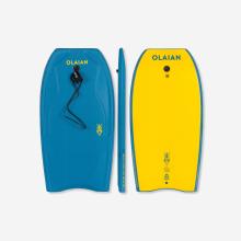 Bodyboard 39" mit Handgelenk-Leash 100 blau/gelb
