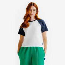 T-Shirt Damen - Heritage weiß/marineblau