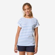 Segelshirt Damen kurzarm 100 weiß meliert