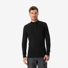 Merinoshirt Herren langarm Brustreißverschluss - Merino Resist schwarz