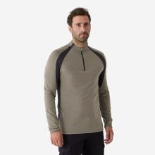 Jagdshirt langarm 900 Merinowolle atmungsaktiv mit Reissverschluss grün