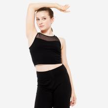 Tanztop Kinder Crop Top integriertes Bustier Modern Jazz - schwarz
