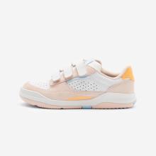Fitnessschuhe Sneaker Kinder Klettverschluss Leder - Playventure rosa/orange