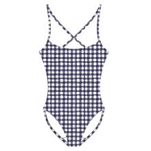 Badeanzug Mädchen Vichy Hanalei marineblau