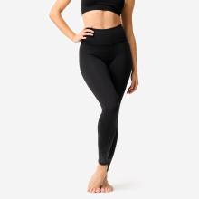 Tanz-Leggings Damen Modern Dance flacher hoher Taillenbund - schwarz/grau