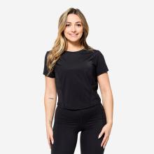 T-Shirt Damen dehnbar atmungsaktiv - schwarz