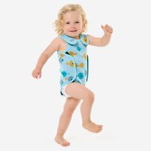Schwimmanzug Baby Neopren warm 2 mm Wrap - Bodywarm Fische mintgrün