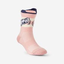 Turnsocken Kinder 600 rutschfest atmungsaktiv - rosa mit Mustern