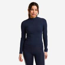 Langarmshirt Damen halber Reißverschluss - dunkelblau