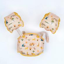 Schwimmflügel Gurt Kinder wandelbar - Tiswim Print Savanne/beige