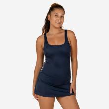 Badeanzug Röckchen Damen - Heva marineblau/Streifen