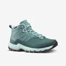 Wanderschuhe Damen Bergwandern halbhoch wasserdicht - MH500 grün