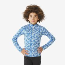 Langlaufshirt Kinder langarm - XC S TS 100 blau/Flecktarn