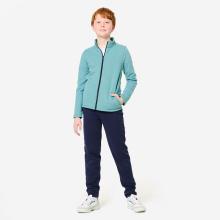 Trainingsanzug Kinder warm Zipp - blau/dunkelblau