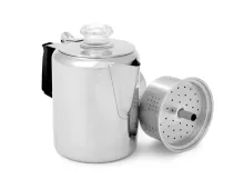 GSI OUTDOORS Glacier Stainless Coffee Percolator with Silicone Handle