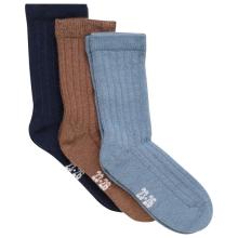 Minymo - Kid's Wool Socks Rib 3-Pack - Multifunktionssocken Gr 15-18 grau