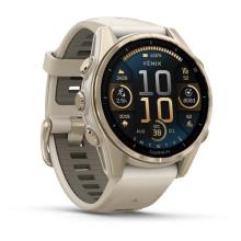 Garmin - Fenix 8 AMOLED Sapphire - Multifunktionsuhr Gr Ø 43 mm nebelgrau / softgold