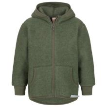 Engel - Kinder Kapuzenjacke Wollfleece - Wolljacke Gr 128 oliv