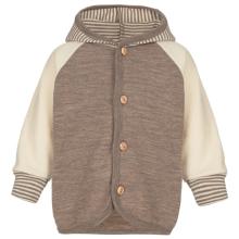 Engel - Baby-Kapuzenjacke mit Holzknöpfen - Freizeitjacke Gr 50/56 braun