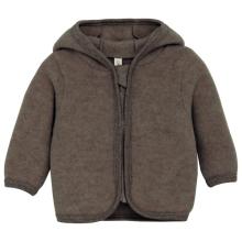 Huttelihut - Baby's Jacket Bear Ears Wool Fleece - Merinojacke Gr 56 braun