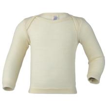 Engel - Baby-Schlupfhemd Langarm Feinripp - Merinounterwäsche Gr 62/68 beige
