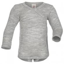 Engel - Kid's Wickelbody L/S - Merinounterwäsche Gr 74/80 grau