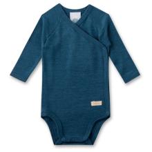 Sanetta - Kid's Wrapover Body 1/1 Wool - Merinounterwäsche Gr 44/50 blau