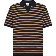 KnowledgeCotton Apparel Herren Striped Knitted Polo T-Shirt