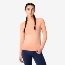 Laufshirt langarm Damen nahtlos - Run 500 orange/weiß