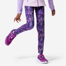 Leggings Mädchen atmungsaktiv - bedruckt dunkelviolett