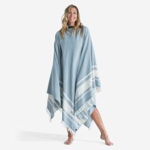 Strandhandtuch Poncho 190 × 190 cm - grau/blau