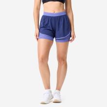 Shorts Damen zweilagig - Print blau/violett