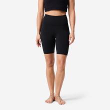 Shorts Radlerhose Yoga Pilates Damen dehnbar bequem - schwarz