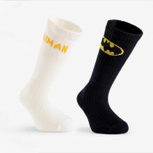 Sportsocken Kinder halbhoch - Batman weiß/schwarz