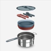 Kochset Edelstahl 18-teilig Camping - für 4 Personen