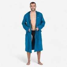 Bademantel Herren Kapuze Mikrofaser kompakt - preußischblau