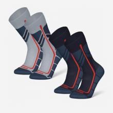 Wintersocken Kinder warm Winterwandern - SH500 Doppelpack blau/grau