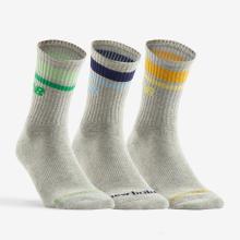 Sportsocken High 3er Pack - New Balance grau mit bunten Streifen
