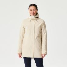 Segeljacke lang Damen wasserdicht warm winddicht 500 hellbeige