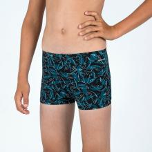Badehose Boxer Jungen - 500 Fitib Shark schwarz/blau