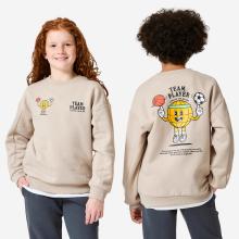Sweatshirt Kinder Fleece Rundhalsausschnitt - beige