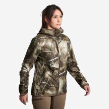 Jagdjacke Regenjacke 500 Damen geräuscharm Camouflage
