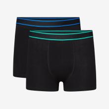 Boxershorts Kinder Baumwolle 2er-Pack - schwarz