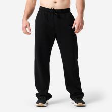 Trainingshose Herren Krafttraining gerader Schnitt atmungsaktiv - schwarz