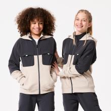 Kapuzenjacke Kinder warme - beige/grün