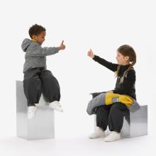 Winterjacke Kinder 2–5 Jahre wasserdicht - 100 grau